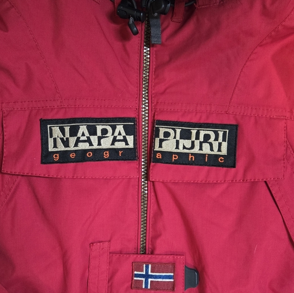 Napapijri Geographic Skidoo Winter Parka Jacket L (14) Faux Fur Hood Taped Seams - Picture 5 of 8